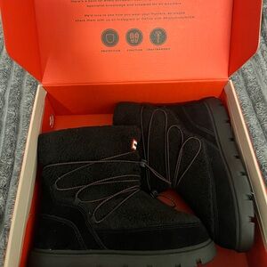 Hunter Black Fleece-Lined Boots